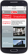 Smartphone with example of CRN Snapshot mobile display ad
